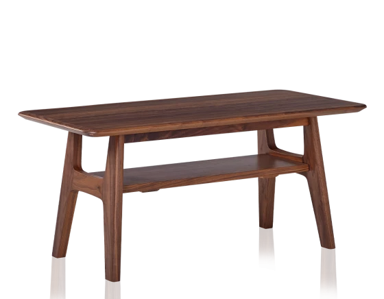 Table basse rectangulaire en noyer dessus bois 100x50 cm