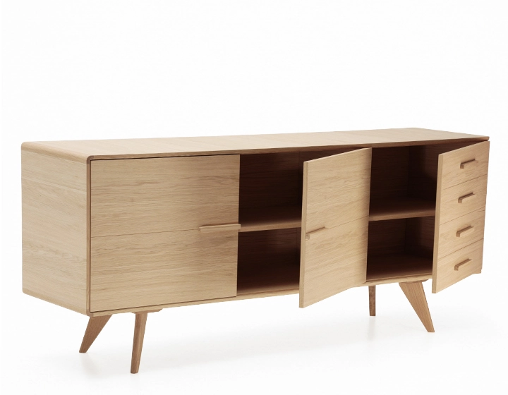 Buffet 3 portes en chêne bois teinte naturelle Buffet 3 portes en chêne bois teinte naturelle