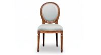 Chaise ancienne style Louis XVI bois teinte ancienne et tissu chevron khaki