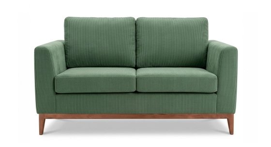 Canapé design 2 places tissu velours côtelé vert forêt