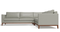 Canapé d'angle 5/6 places avec angle droit plus long cuir gris perle (2g - a - 2,5d) Canapé d'angle 5/6 places avec angle droit plus long cuir gris perle (2g - a - 2,5d)
