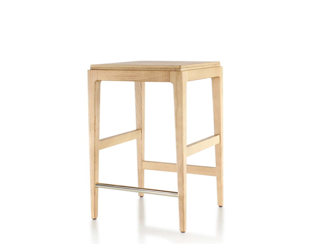 Taburete de bar de diseño H60 cm madera tinte natural asiento de madera