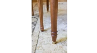 Table ronde Louis XVI extensible bois teinte ancienne 110x120 cm + 5 allonges 110x120cm