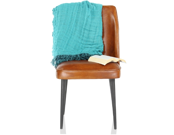 Chaise vintage cuir marron clair Chaise vintage cuir marron clair
