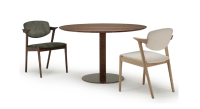Round walnut dining table for 4 to 6 people natural finish wood top 110x110 Round walnut dining table for 4 to 6 people natural finish wood top 110x110