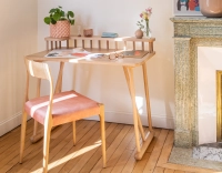 Bureau design en chêne teinte naturelle L150 cm Bureau design en chêne teinte naturelle L150 cm