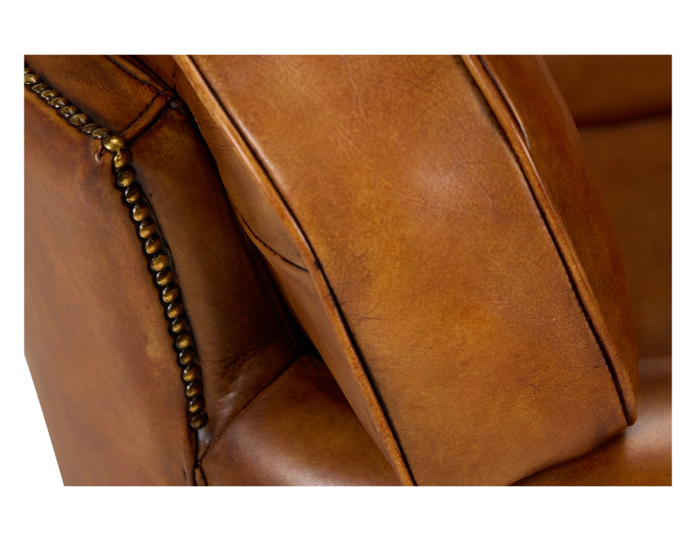 Fauteuil club cuir marron clair Fauteuil club cuir marron clair