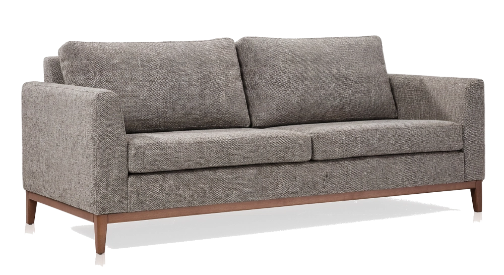 Canapé design 3 places tissu chiné marron