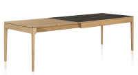 Table extensible 8 à 12 personnes en chêne et céramique allonges bois avec bois teinte naturelle et plateau céramique effet marbre noir 160x100 cm Table extensible 8 à 12 personnes en chêne et céramique allonges bois avec bois teinte naturelle et plateau céramique effet marbre noir 160x100 cm