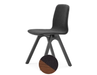 Chaise design en chêne tapissé bois teinte noyer assise tissu gris anthracite Chaise design en chêne tapissé bois teinte noyer assise tissu gris anthracite