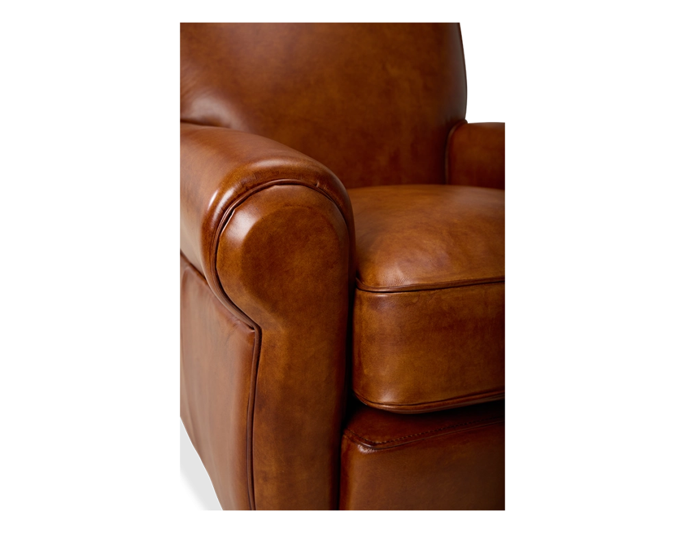 Fauteuil club cuir marron clair Fauteuil club cuir marron clair