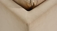 Canapé d'angle 7 places tissu crème (3G - A - 3D)