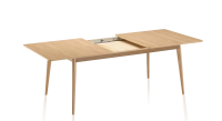 Table extensible en chêne 6 à 10 personnes avec plateau et allonges bois teinte naturelle 160x90 cm Table extensible en chêne 6 à 10 personnes avec plateau et allonges bois teinte naturelle 160x90 cm