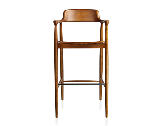Tabouret de bar h80 cm bois teinte merisier