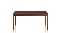 Table extensible 6 à 12 personnes en noyer et céramique allonges bois avec bois teinte naturelle et plateau céramique brun oxydé 140x100 cm Table extensible 6 à 12 personnes en noyer et céramique allonges bois avec bois teinte naturelle et plateau céramique brun oxydé 140x100 cm