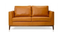 Canapé design 2 places cuir caramel