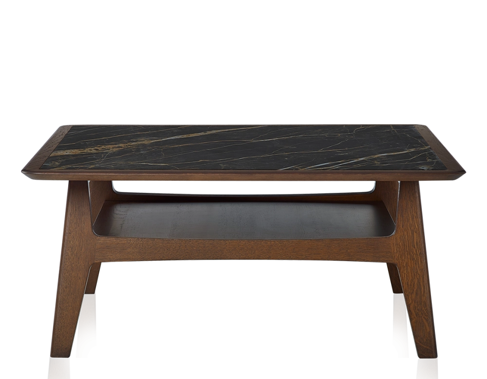 Table basse carrée en chêne et céramique avec bois teinte marron foncé plateau céramique effet marbre noir 100x100 cm Table basse carrée en chêne et céramique avec bois teinte marron foncé plateau céramique effet marbre noir 100x100 cm