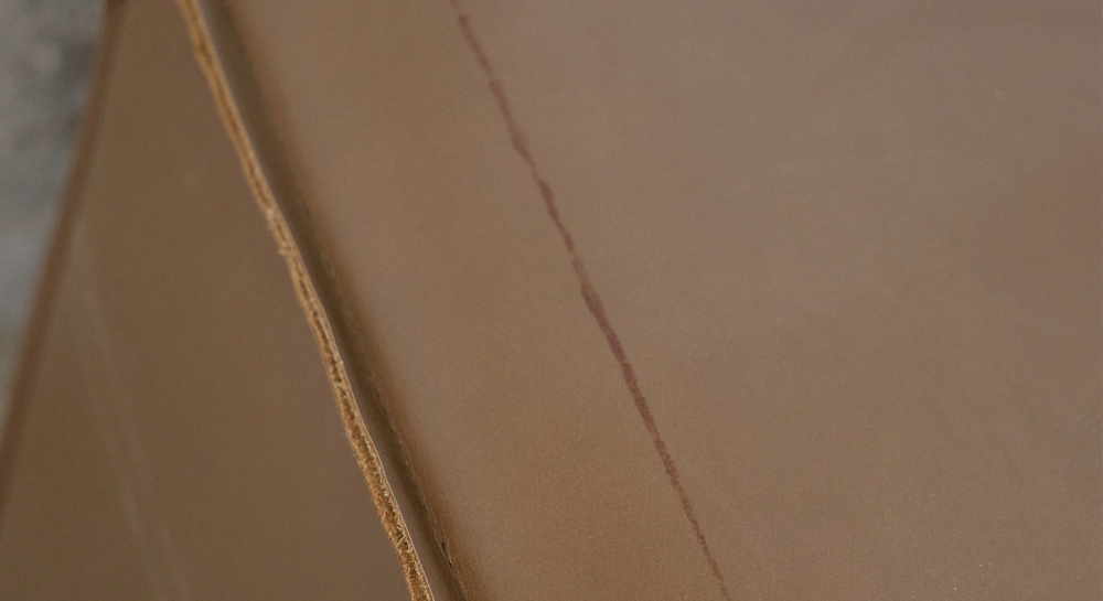 Pouf cuir de vachette noisette