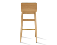 Tabouret de bar en chêne H60 cm bois teinte naturelle assise tissu bleu océan Tabouret de bar en chêne H60 cm bois teinte naturelle assise tissu bleu océan