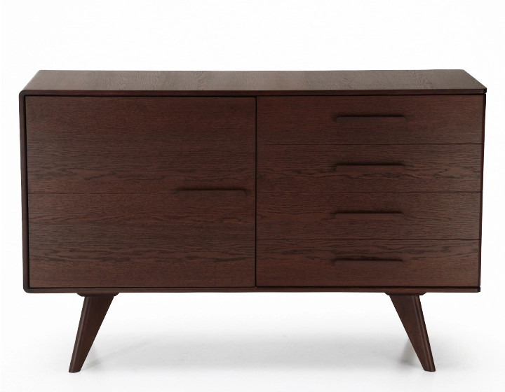 Buffet 2 portes en chêne bois teinte marron foncé Buffet 2 portes en chêne bois teinte marron foncé