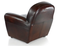 Leather club armchair dark brown studded armrests Leather club armchair dark brown studded armrests