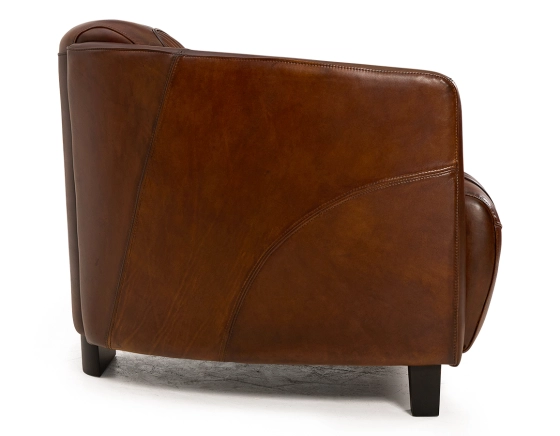 Fauteuil club cuir marron vintage