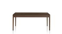 Table extensible en chêne avec plateau et allonges bois teinte marron foncé 140x100 cm