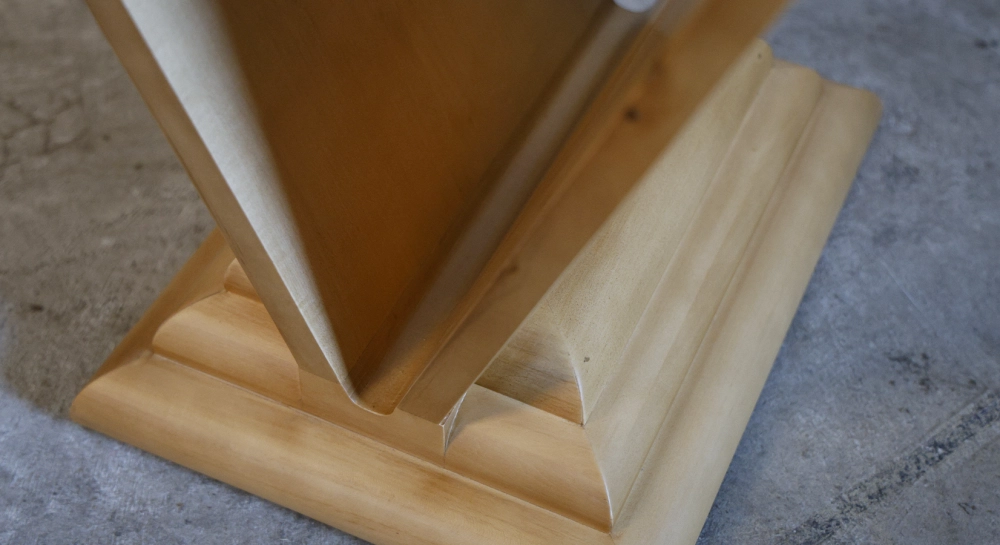 Art Deco console with double drawers walnut stained wood
