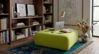 Antique 3 seater sofa en tissu vert anis