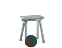 Tabouret en chêne tapissé H45 cm bois teinte marron foncé assise tissu bleu océan Tabouret en chêne tapissé H45 cm bois teinte marron foncé assise tissu bleu océan