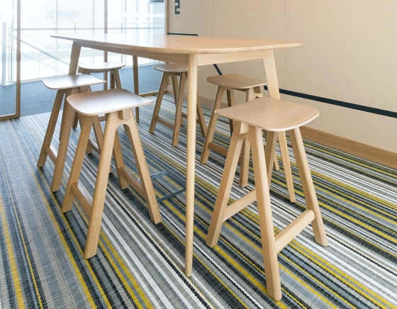 Oak bar stool H60 cm natural wood stain