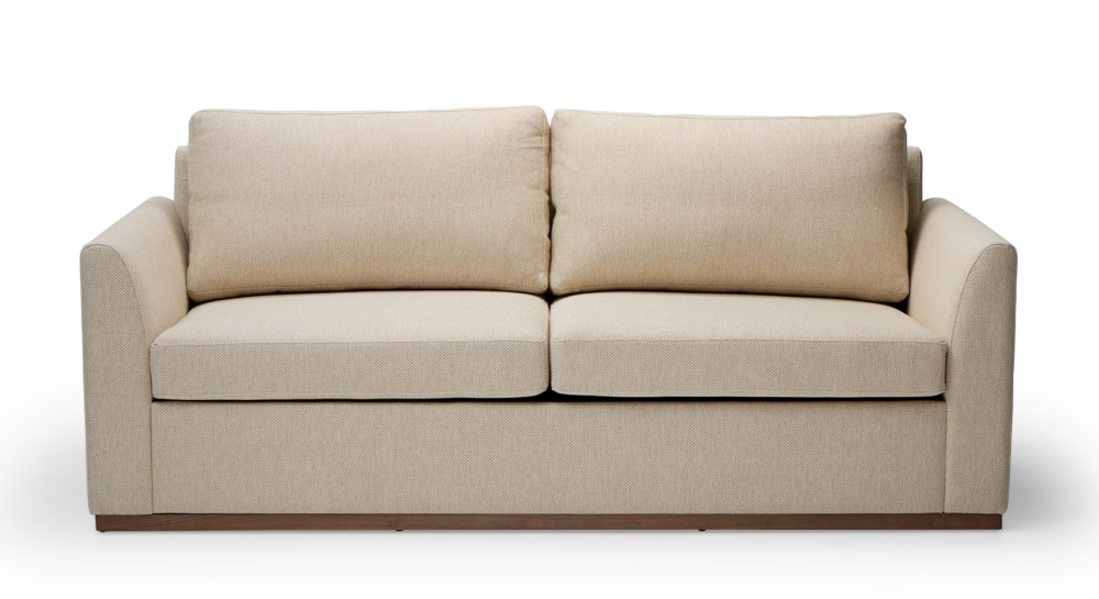 Canapé design 3 places tissu chiné beige