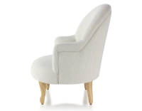 Toad armchair with armrests natural wood stain feet and natural beige fabric Toad armchair with armrests natural wood stain feet and natural beige fabric