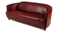 Canapé club cuir 3 places rouge carmin