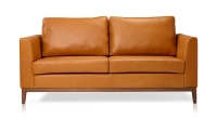 Canapé design 2,5 places cuir caramel