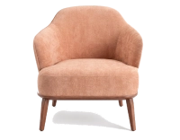 Fauteuil design tissu brun sienne