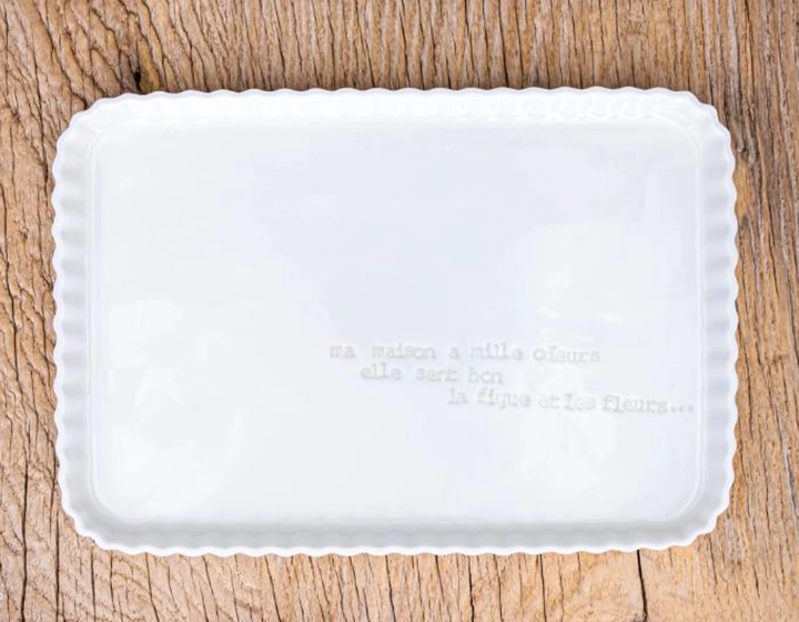 Rectangular tray with GM message Rectangular tray with GM message