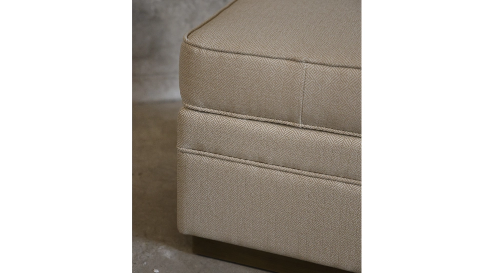 Terracotta velvet fabric pouf