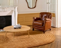 Leather club armchair vintage brown