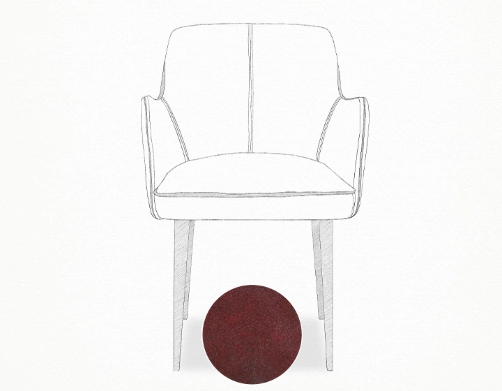 Vintage armchair with leather armrests burgundy Vintage armchair with leather armrests burgundy