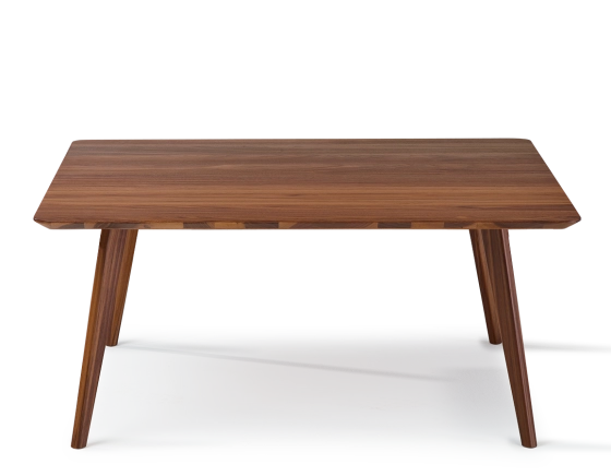 Table basse carré en noyer plateau bois F3 teinte naturelle 120x120x40 cm