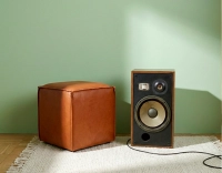 Pouf cuir marron clair