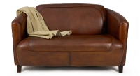 Canapé club cuir 2 places marron vintage Canapé club cuir 2 places marron vintage