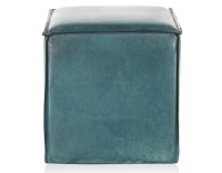 Pouf cuir bleu Pouf cuir bleu