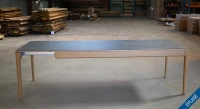 Table extensible 6 à 10 personnes en chêne et céramique allonges céramique avec bois teinte naturelle et plateau et allonge céramique effet ardoise 210x90 cm Table extensible 6 à 10 personnes en chêne et céramique allonges céramique avec bois teinte naturelle et plateau et allonge céramique effet ardoise 210x90 cm