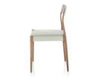Scandinavian chair walnut-stained wood natural beige fabric seat natural wood stain burgundy fabric seat Scandinavian chair walnut-stained wood natural beige fabric seat natural wood stain burgundy fabric seat