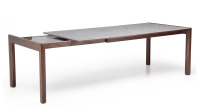 Table extensible 8 à 12 personnes en noyer et céramique allonges céramique bois teinte naturelle et céramique effet terrazzo gris 160x100 cm Table extensible 8 à 12 personnes en noyer et céramique allonges céramique bois teinte naturelle et céramique effet terrazzo gris 160x100 cm
