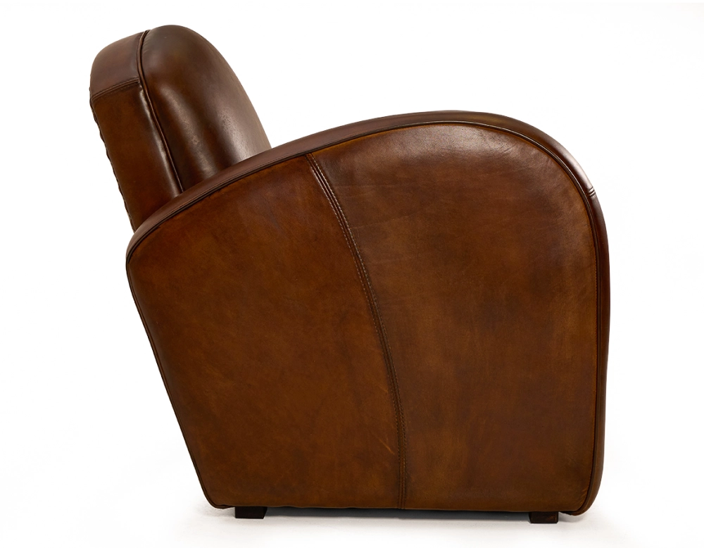 Fauteuil club cuir marron vintage