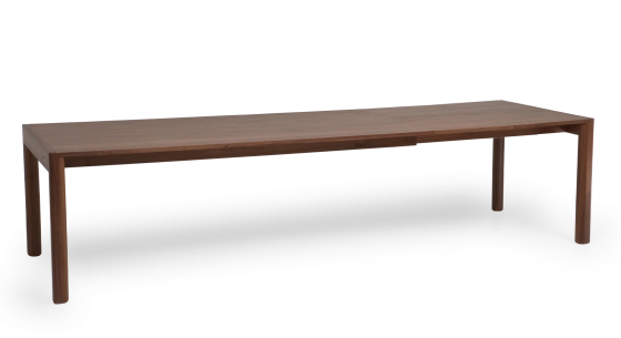 Walnut extendable table for 8 to 12 people with wood extensions natural wood finish 180x100 cm