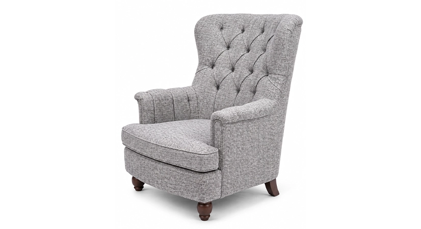 Fauteuil Chesterfied tissu